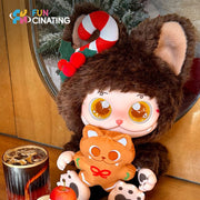Cocoa Gingerbread doll with candy-cane ear detail
