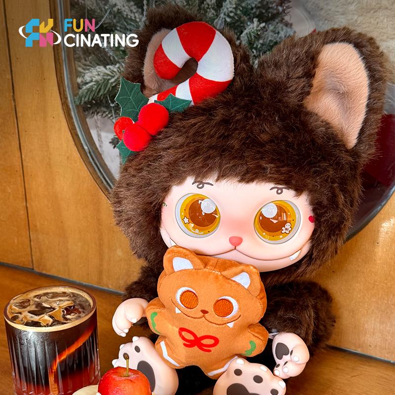 Cocoa Gingerbread doll with candy-cane ear detail