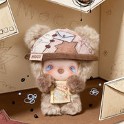 MOCO Bear Unsent Letter brown plush holding notebook in front view