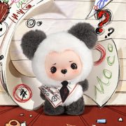 MOCO Bear Circle Quiz panda plush in classroom front close-up