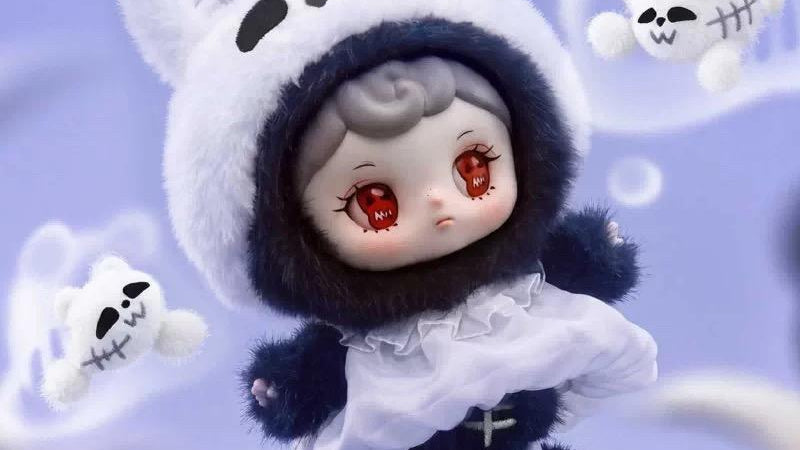 TARTI Skull Panda vinyl plush bag charm